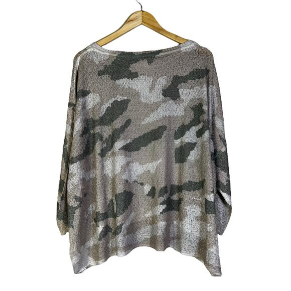 NWT POL Sweater Womens M Tan Camo Knit Slouchy Boxy Oversized Earthy Neutral - Picture 5 of 6
